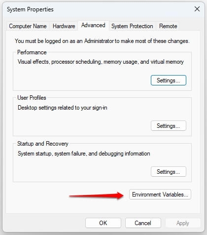 Environment Variables Settings - Could Not Create the Java Virtual Machine