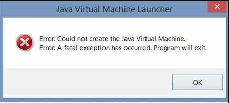 Не удалось создать виртуальную машину Java