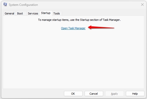 Startup Tab System Configuration - "Entry Point Not Found" Error in Windows