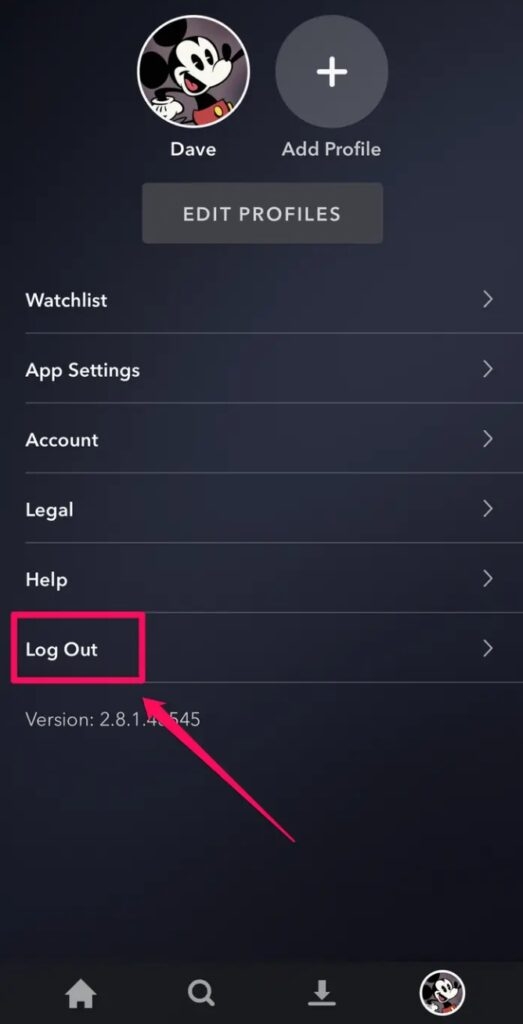 Log out Disney Plus - Error Code 42 on Disney Plus