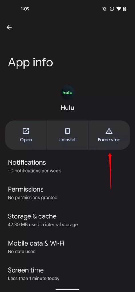 Force Stop Hulu - "We encountered an error when switching profiles" in Hulu