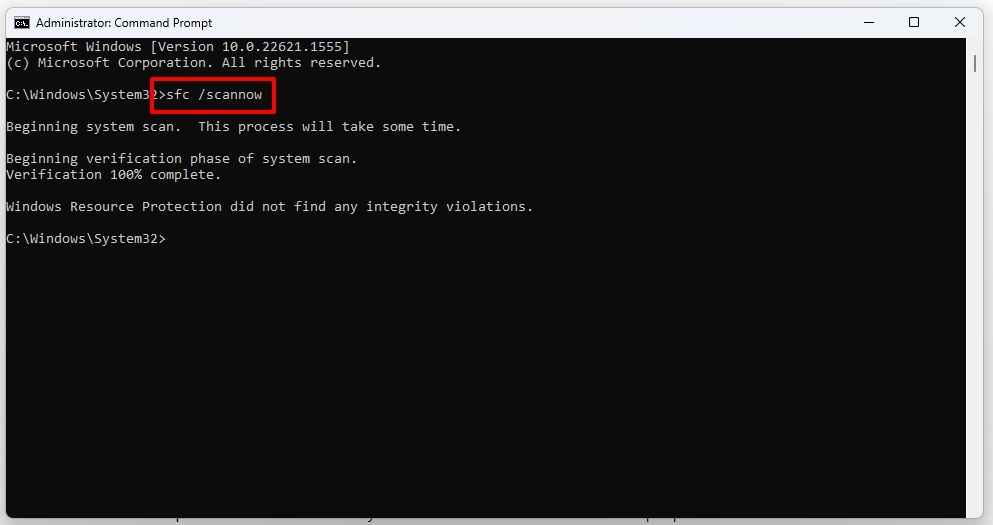 sfc /scannow — код ошибки 0x80004005 в Windows