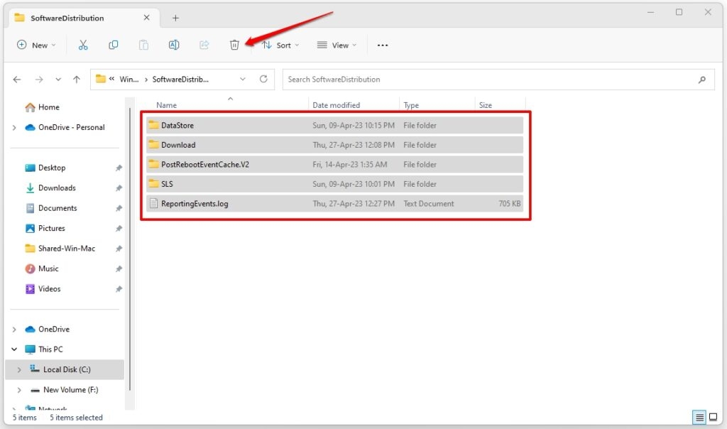 Delete Windows SoftwareDistribution Data - Error 0xFFFFFFFF on Windows