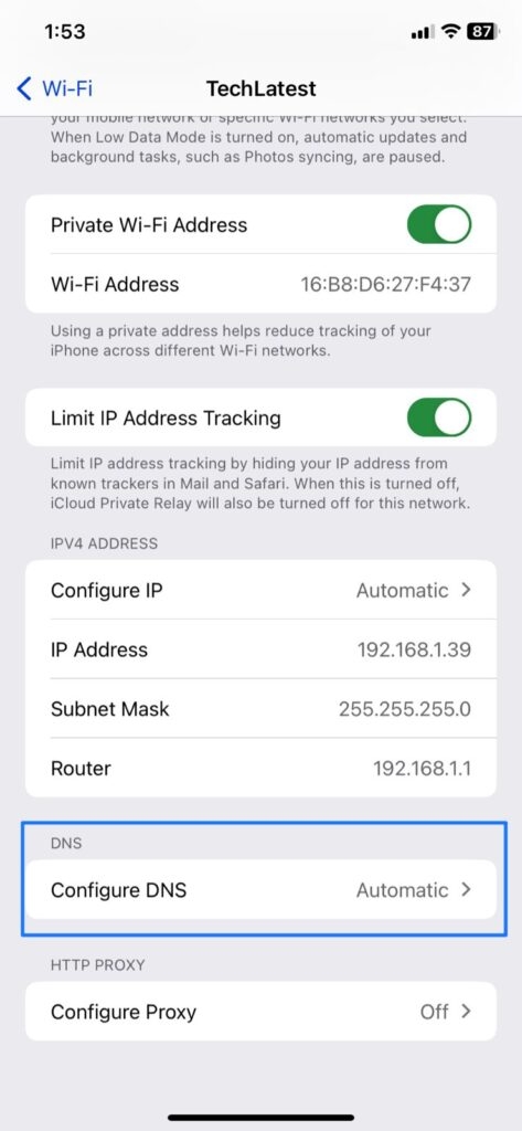 Wifi Settings - iPhone Will Not Access Certain Sites