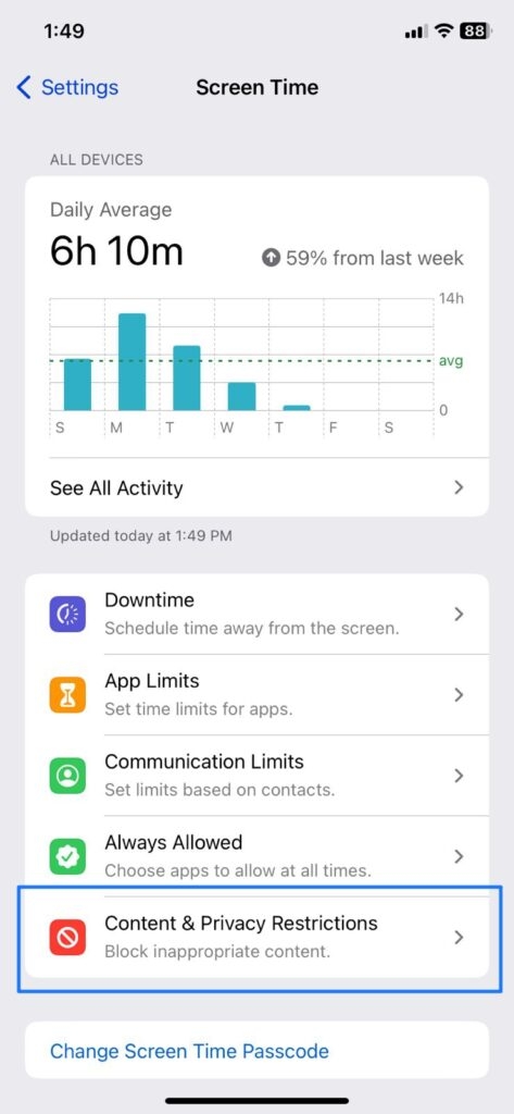 Screen Time Settings iPhone - iPhone Will Not Access Certain Sites