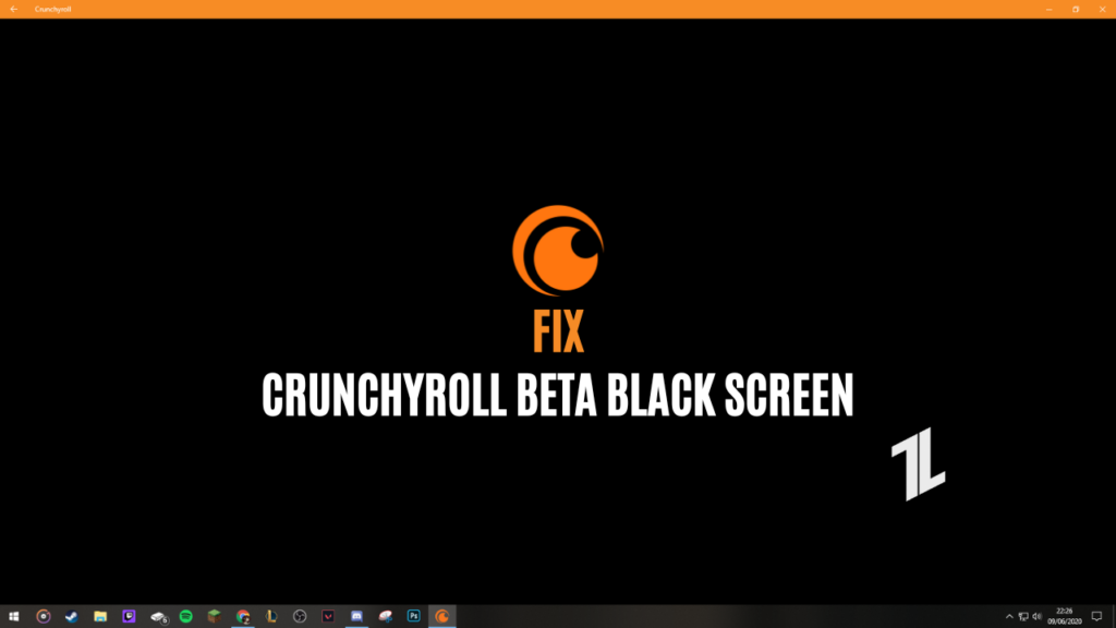 Черный экран бета-версии Crunchyroll