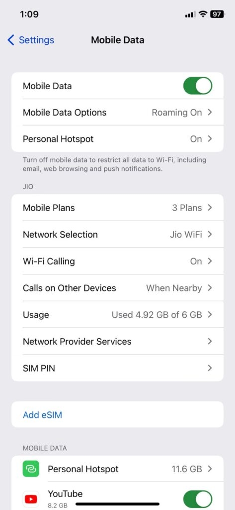 iPhone Mobile Data Settings - Fix if iCloud Photos Not Syncing