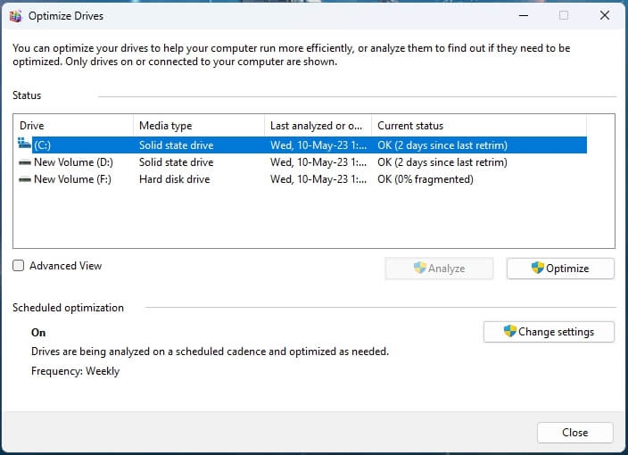 Defrag and Optimize Drives - Fix High on Life Fatal Error