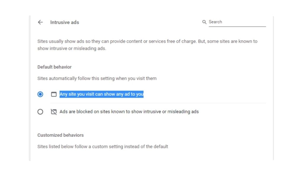 Disable Inbuilt Ad-blocker on Chrome - Fix Paramount Plus Error Code 124