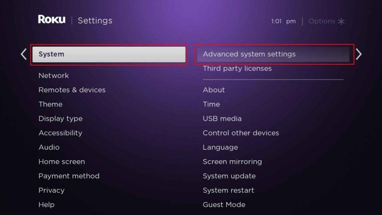 Roku TV Advanced System Settings - Roku AirPlay Not Working