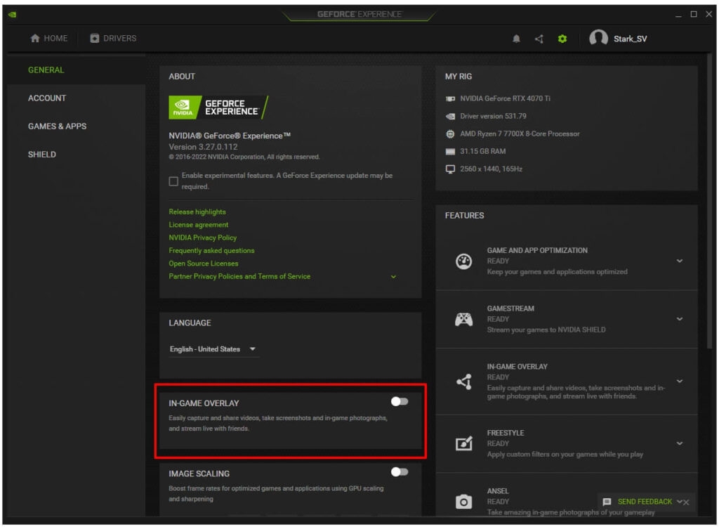 Disable NVIDIA GeForce Experience Overlay - Atomic Heart Low Level Fatal Error