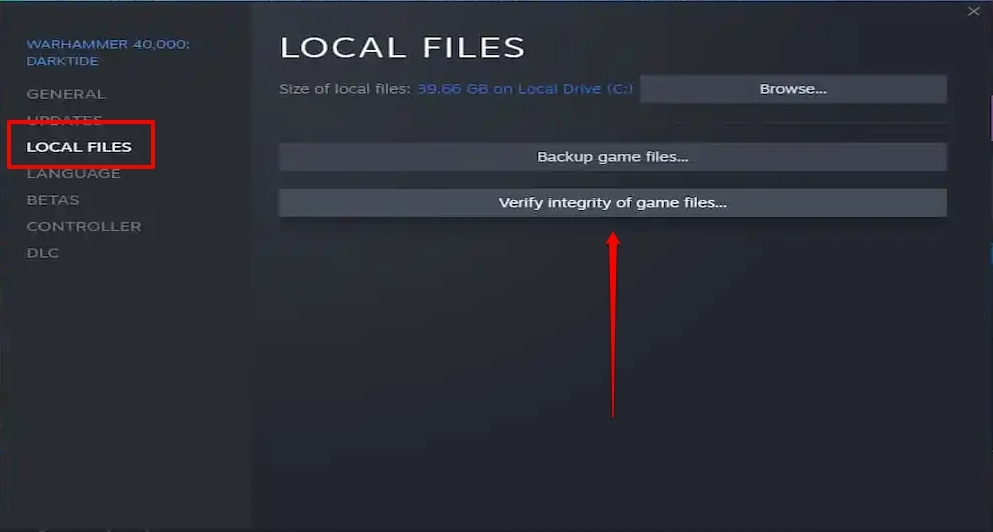 Verify Darktide Game Files Steam - Error Code 9999 in Darktide