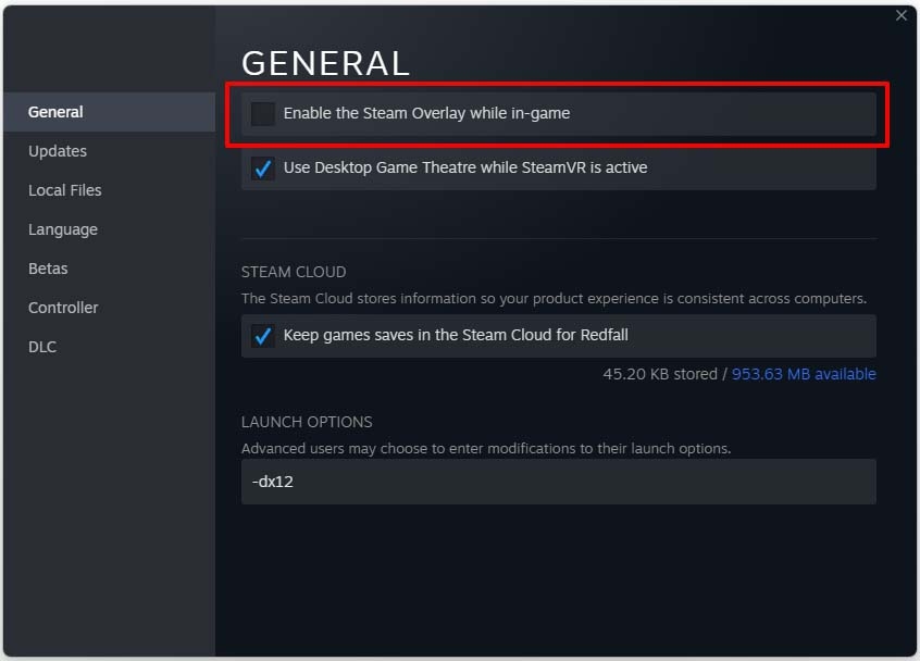 Disable Steam Overlay - Atomic Heart Low Level Fatal Error