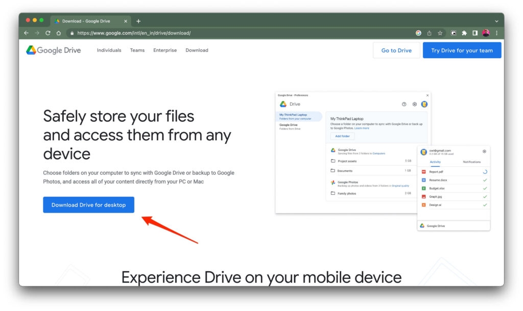 Google Drive on Mac