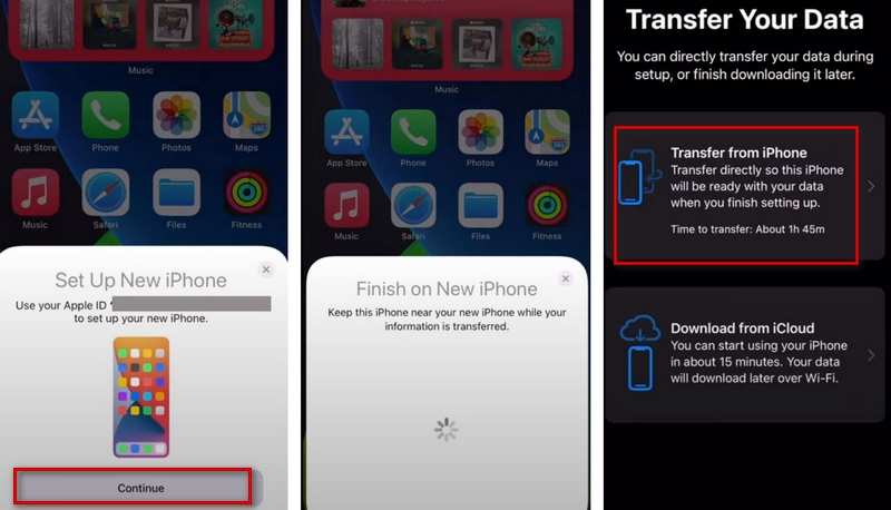 Tap Transfer from iPhone