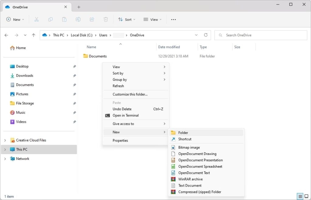 Create a New OneDrive Folder - Error 0x8007016a in Microsoft OneDrive