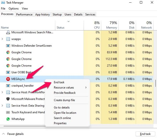 MEGA Sync アプリを再起動します - MegaSync が機能しない