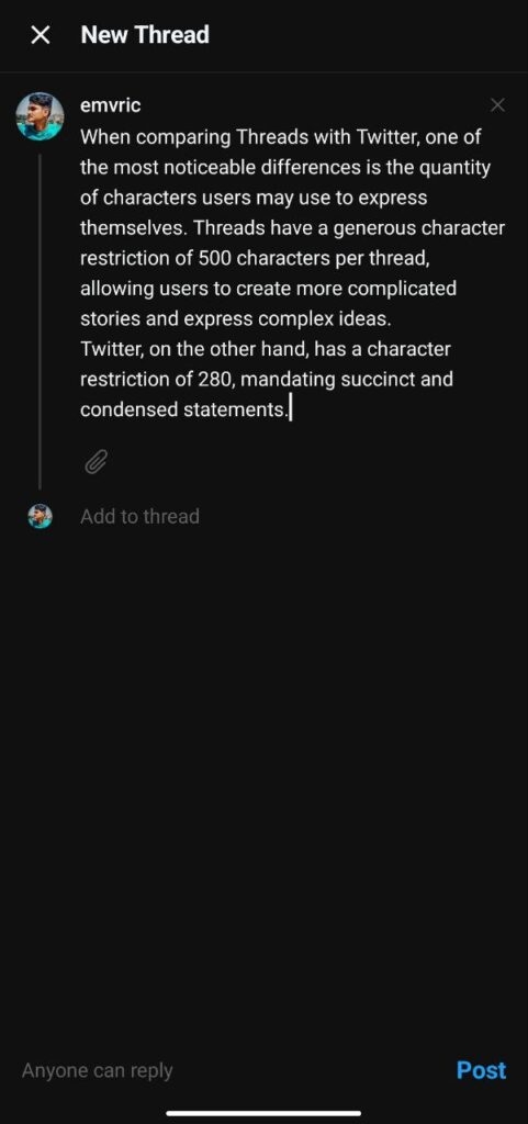 Character Limit - Threads vs. Twitter