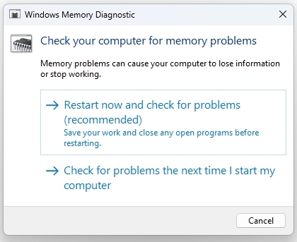 Память ПК с Windows — компьютер перезагружается после проверки на ошибку