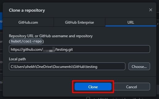 Chose Directory to Clone to - Upload More Than 100 Files to GitHub