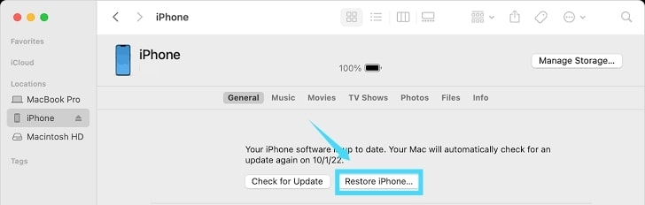 Restore iPhone - iPhone 14 Pro Won't Turn On