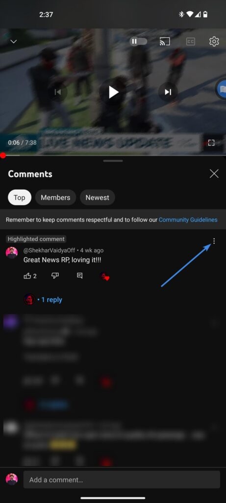 Edit YouTube Comment