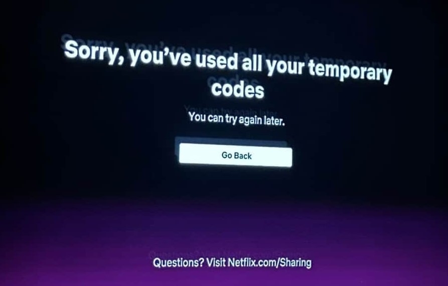 Sorry, you've used all your temporary codes