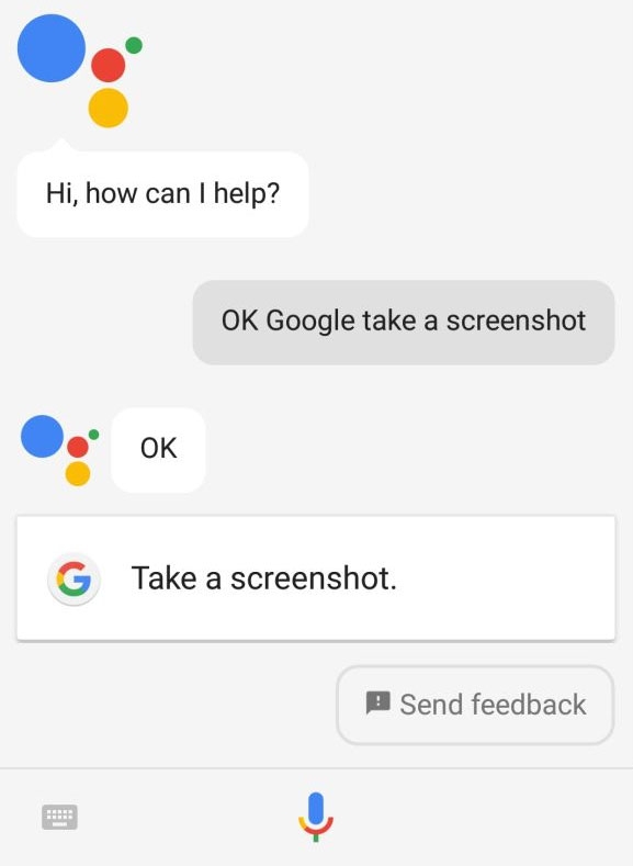 Используйте Google Assistant, чтобы сделать снимок экрана — невозможно сделать снимок экрана из-за политики безопасности