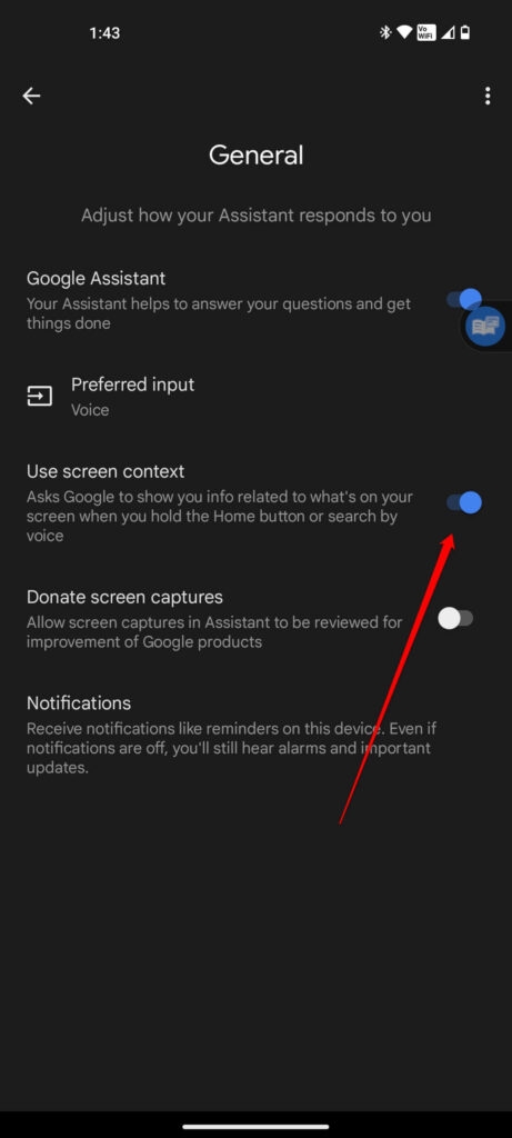 Контекстный экран Google Assistant – невозможно сделать снимок экрана из-за политики безопасности