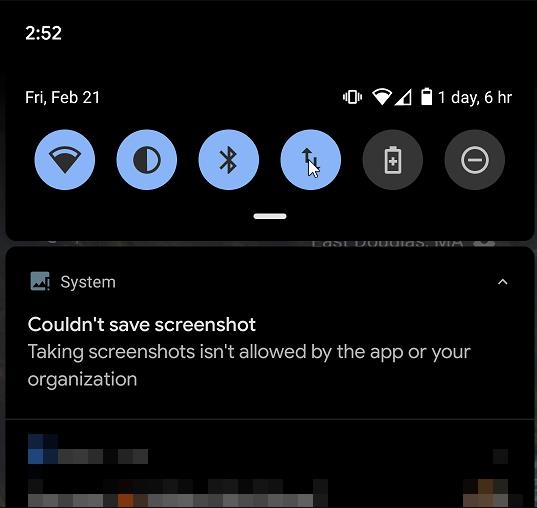 Can't Take Screenshot Due to Security Policy