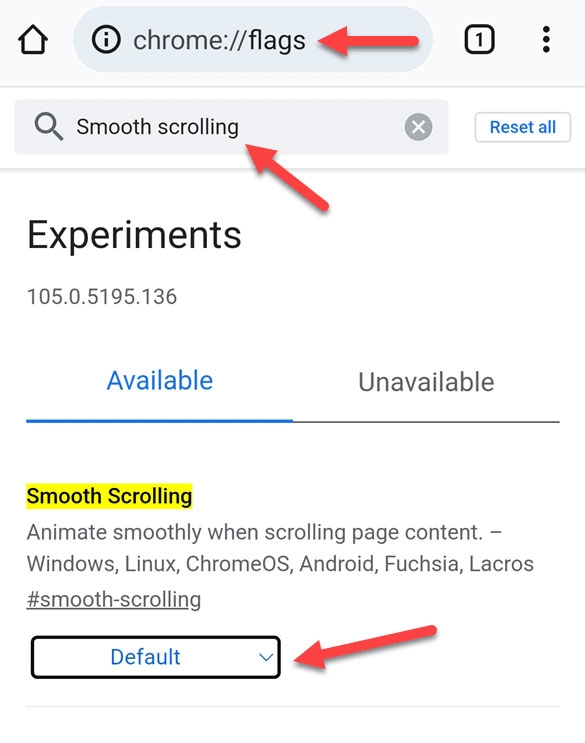 Disable Smooth Scrolling - Chromebook Screen Glitching
