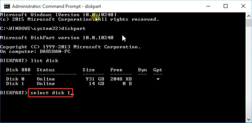 Выберите диск — конвертируйте MBR в GPT без потери данных через командную строку.