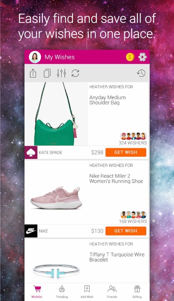 Wishfinity - Best Universal Wishlist App