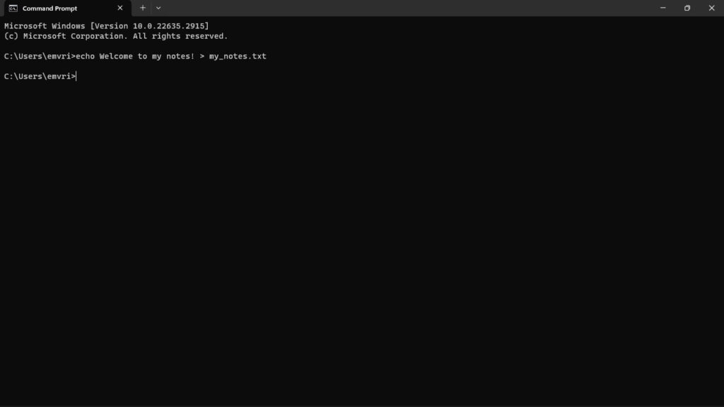 The echo Command - Create a File Using Command Prompt on Windows