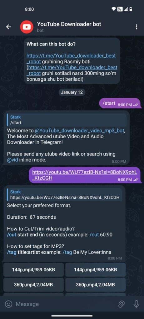 YouTube Downloader Bot - Download YouTube Videos on Android