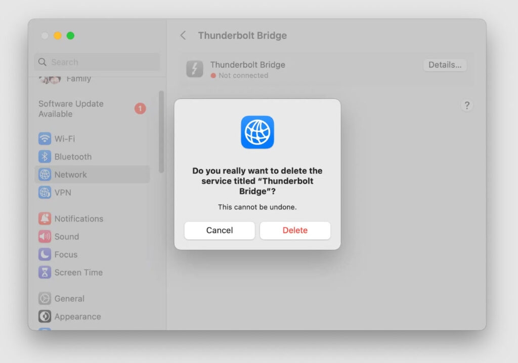 How to Remove the Thunderbolt Bridge Interface on Mac