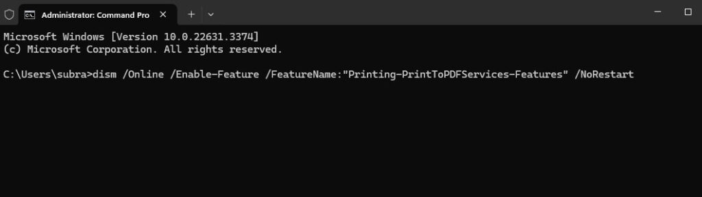 Disable/Enable the Print to PDF Feature Via Command Prompt - Microsoft Print to PDF Missing