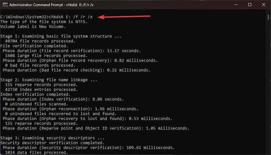 CMD Admin CHKDSK — Ошибка 0x800701B1 на ПК с Windows