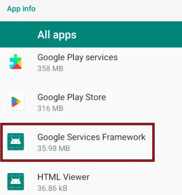 Включите Google Services Framework на вашем устройстве — ошибка Google Play Store DF-DdFERH-01