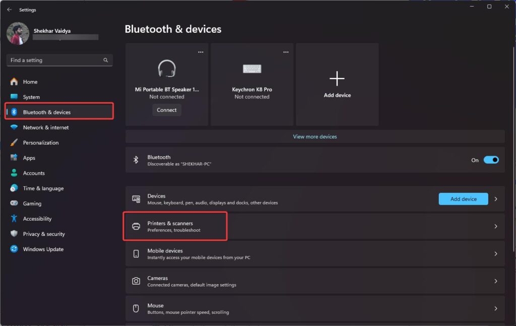 Bluetooth и устройства - Драйвер принтера недоступен