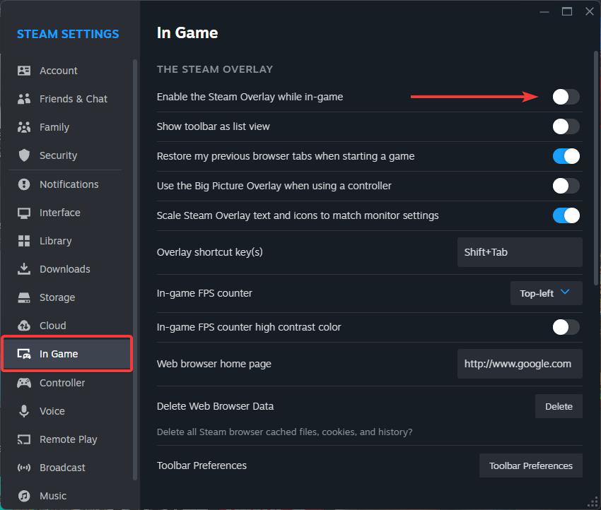 Отключите Steam Overlay во время игры - Steam Client WebHelper Высокая загрузка ЦП