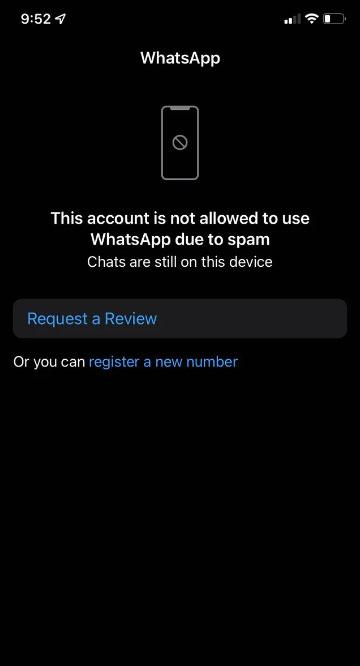 Запросите проверку вашей учетной записи WhatsApp — эта учетная запись не может использовать WhatsApp