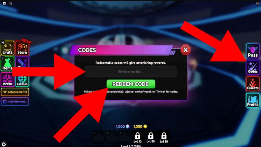 How to Redeem Codes in Anime Vanguards