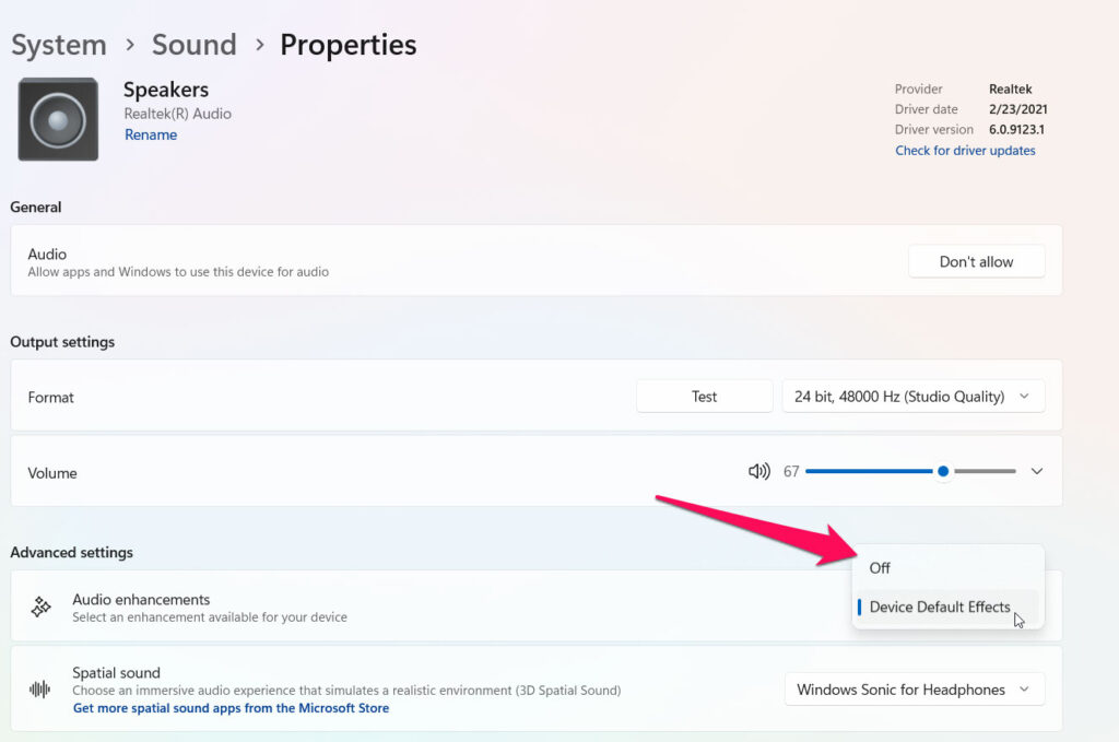 Disable Audio Enhancements - Audio Services Not Responding on Windows