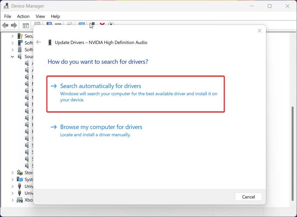 Update Audio Device Driver - Audio Services Not Responding on Windows