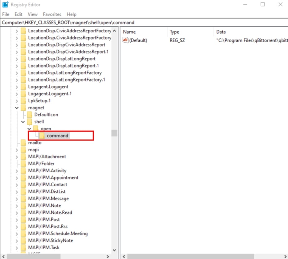Using the Windows Registry - Magnet Links Not Working