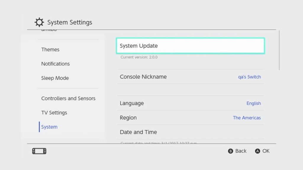 Update Nintendo Switch 2