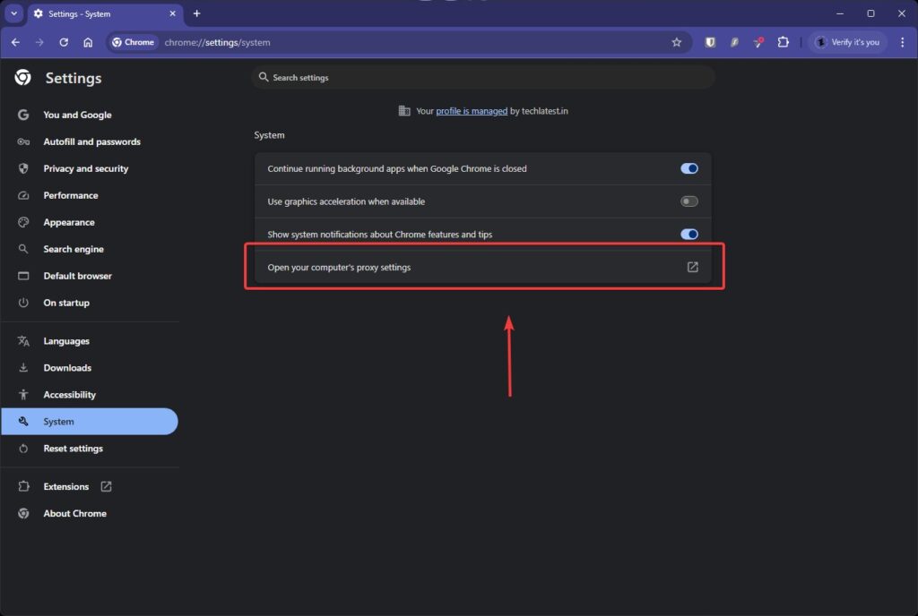 Add a Proxy in Chrome