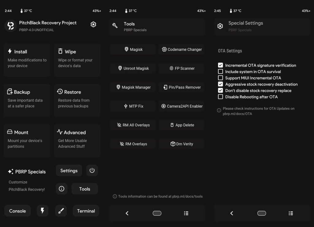 Pitch Black Recovery Project - Best Custom Recovery for Android