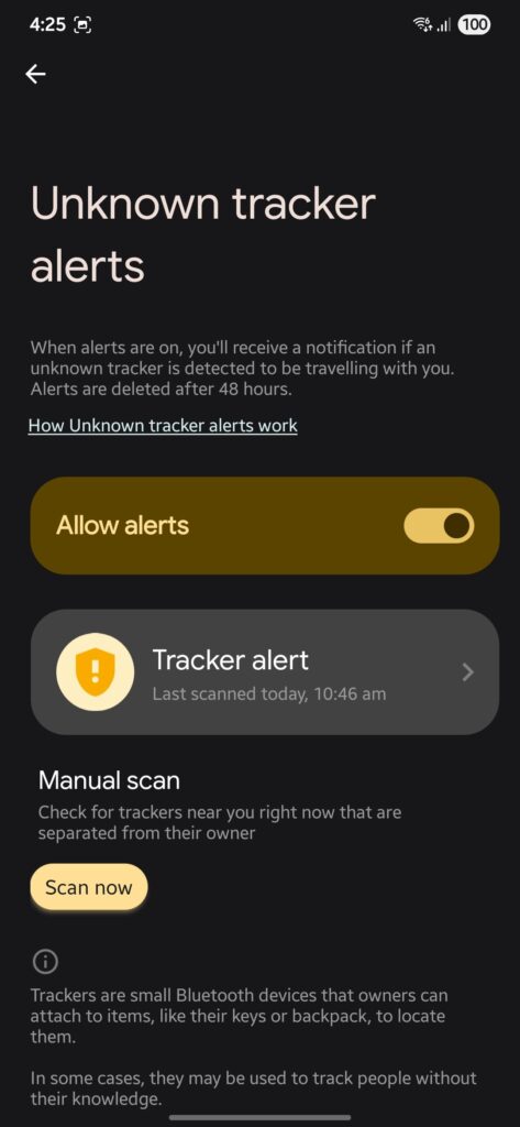 Unknown Tracker Alerts